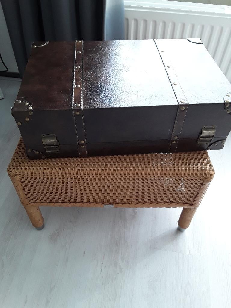 Vintage bruin leren koffer, Ophalen, Gebruikt, Leer