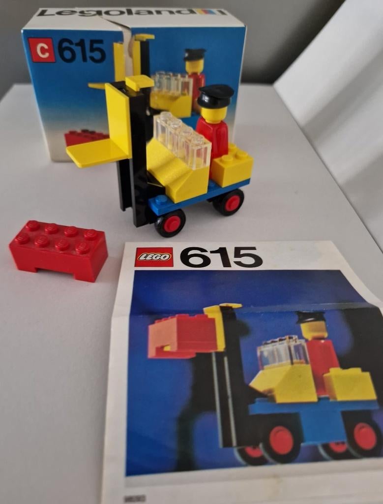 Lego 615 Heftruck 1975 met doos, Ophalen of Verzenden, Gebruikt, Complete set, Lego