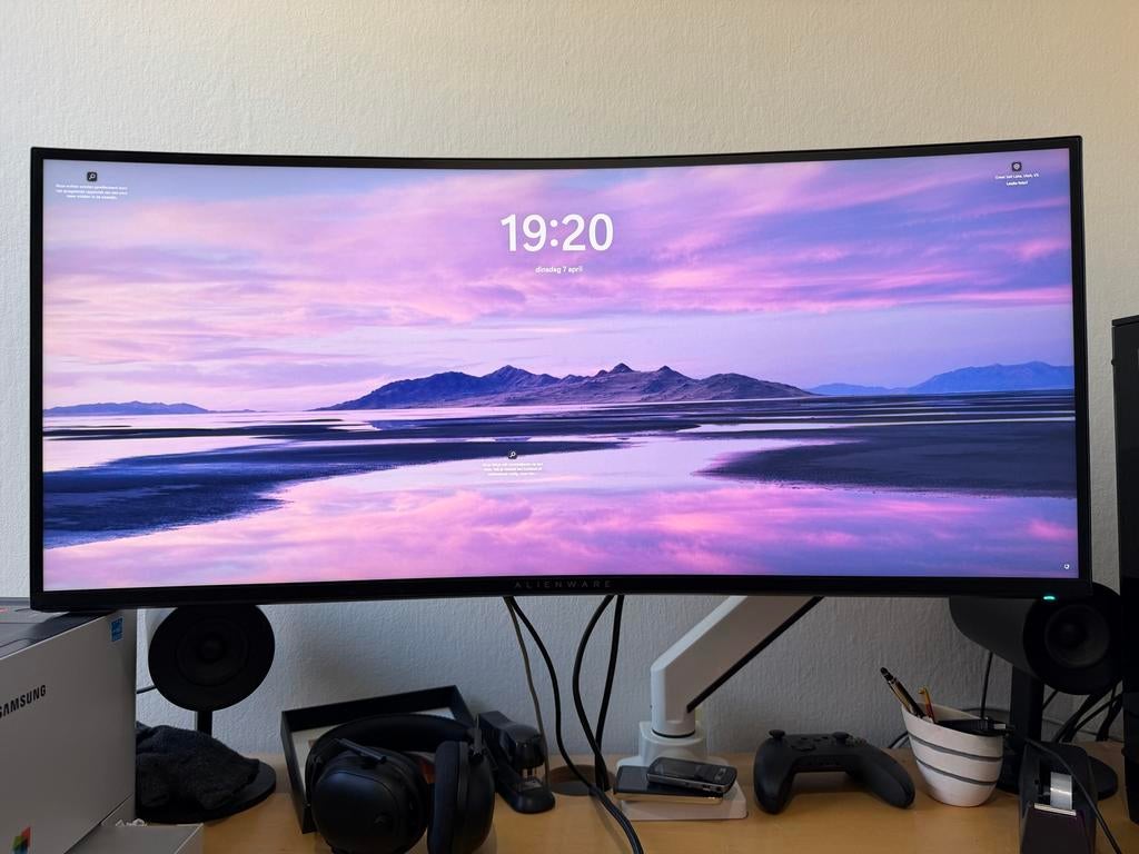 Alienware 3821DW 38 inch IPS HDR 120Hz monitor, Gebruikt, IPS, 101 t/m 150 Hz, Curved