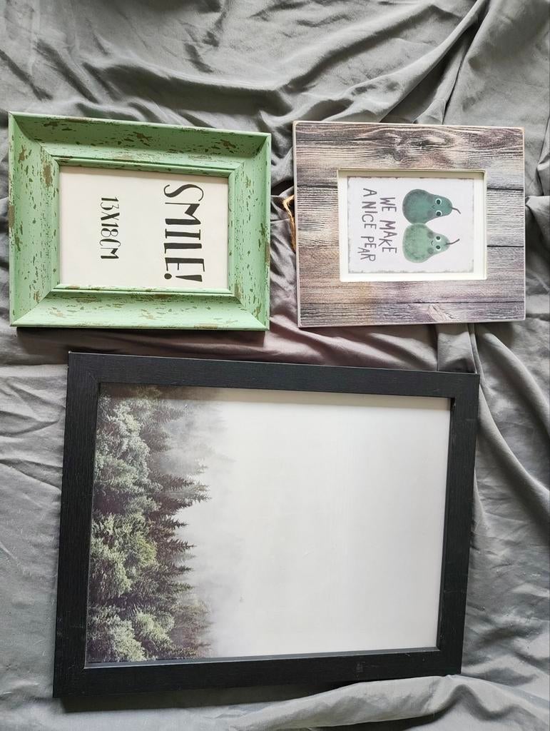 Diverse fotolijsten: hout, groen en zwart, Ophalen of Verzenden