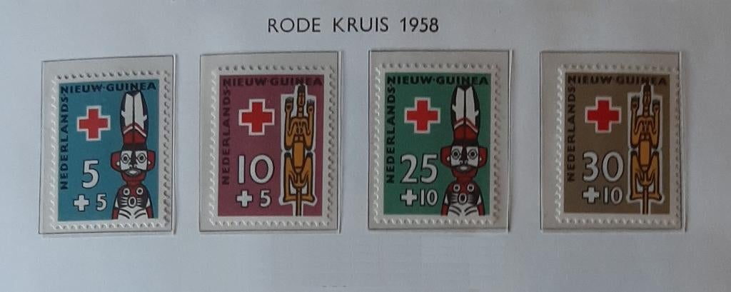 1958 Nederlands Nieuw Guinea Rode Kruiszegels Nvph Nr. 49-52, Ophalen, Nieuw-Guinea