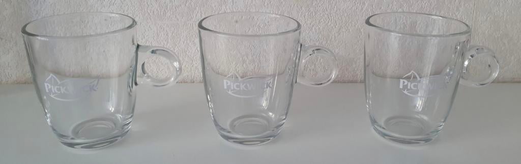 3 Pickwick glazen bekers, Ophalen of Verzenden, Zo goed als nieuw, Glas