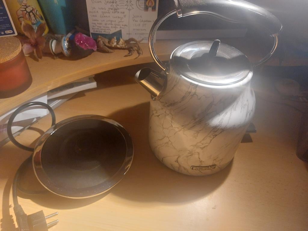 Bourgini marmeren waterkoker - Stijlvol en functioneel, 1 tot 2 liter, Ophalen, Gebruikt