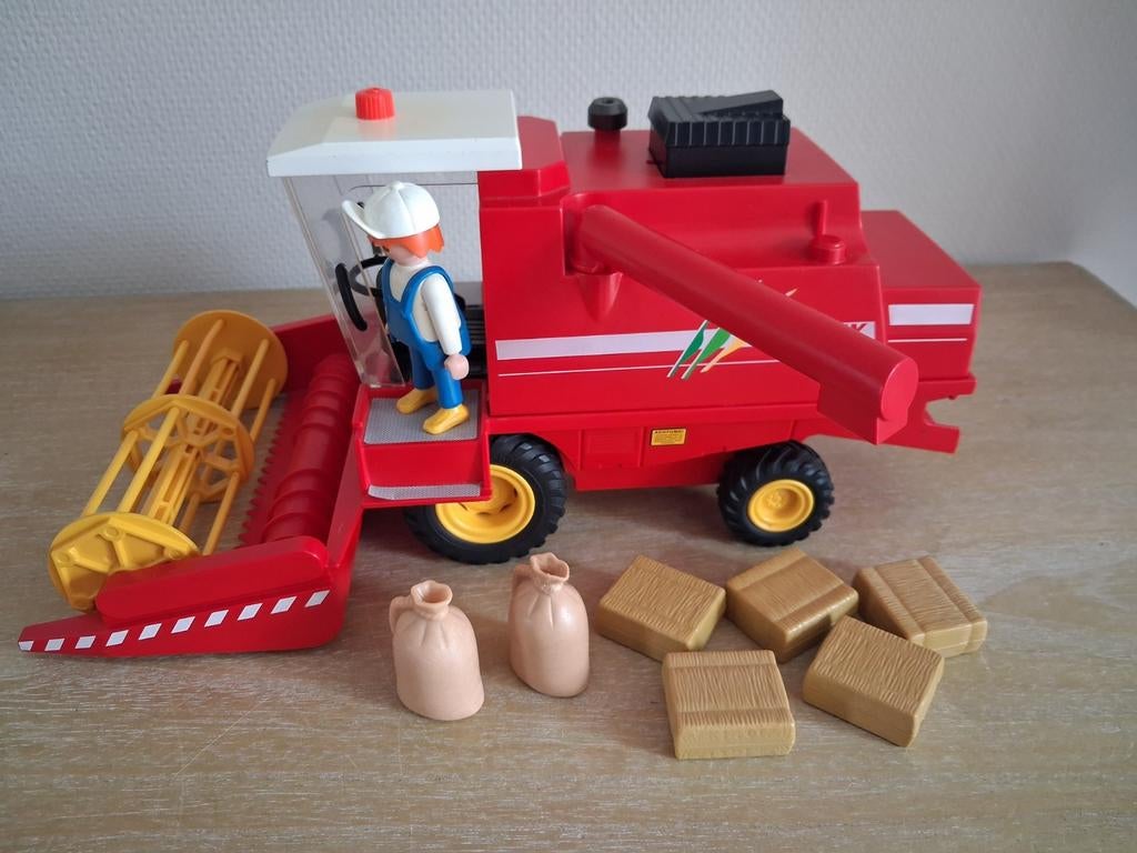 Playmobil combine met balen stro, zakken graan set 3929, Ophalen of Verzenden, Gebruikt, Complete set