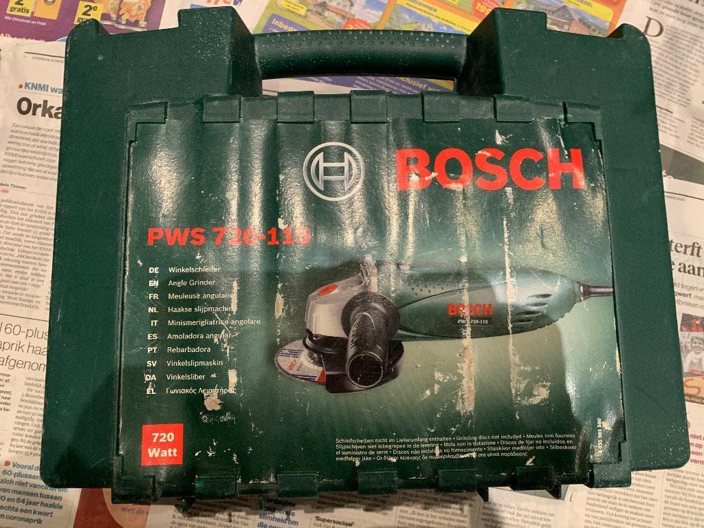 Bosch koffer t.b.v. slijpmachine PWS 720-115 LEEG, Ophalen of Verzenden, Gebruikt, Minder dan 700 watt, Haakse handslijpmachine