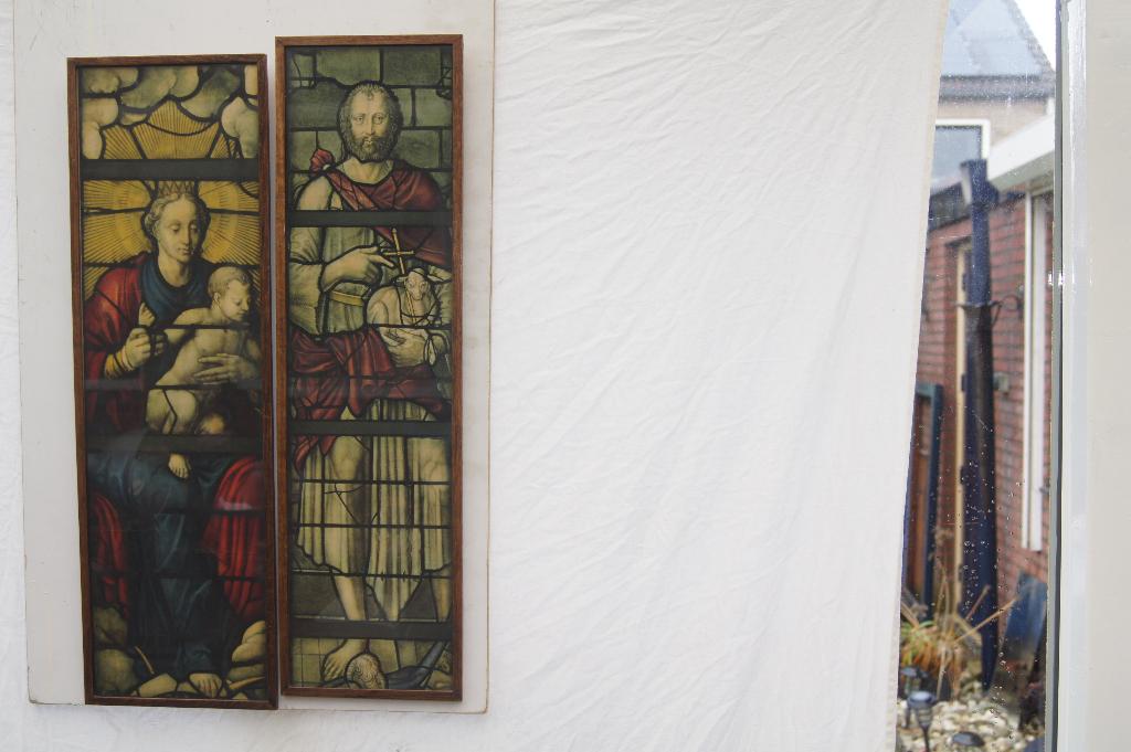 Maria en jozef  ( Schilderij, Antiek en Kunst, Antiek | Religie, Ophalen of Verzenden