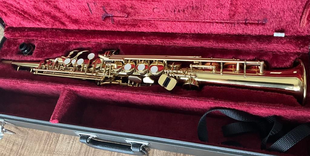 Yamaha YSS475 sopraan saxofoon, Ophalen of Verzenden, Zo goed als nieuw, Sopraan, Met koffer