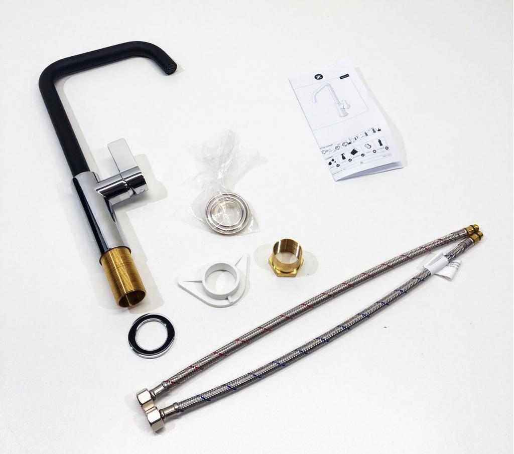 REGINOX PEARL KEUKENKRAAN MAT ZWART MET CHROOM, Niet ingevuld, Niet ingevuld, Nieuw, Ophalen of Verzenden