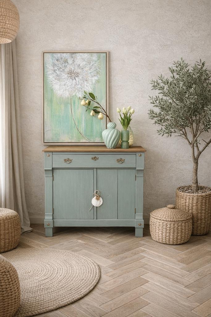 Vintage commode ladekast dressoir meidenkast groen antiek, Huis en Inrichting, Ophalen, Zo goed als nieuw, Nvt, Nvt