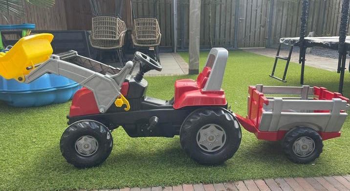 Rolly Toys traptractor met aanhanger en voorlader, Kinderen en Baby's, Speelgoed | Buiten | Skelters, Ophalen, Gebruikt, Overige merken