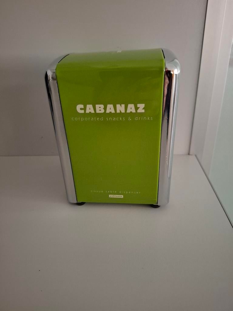 Cabana'z Servetten Houder - Groen/Chroom, Ophalen of Verzenden, Zo goed als nieuw