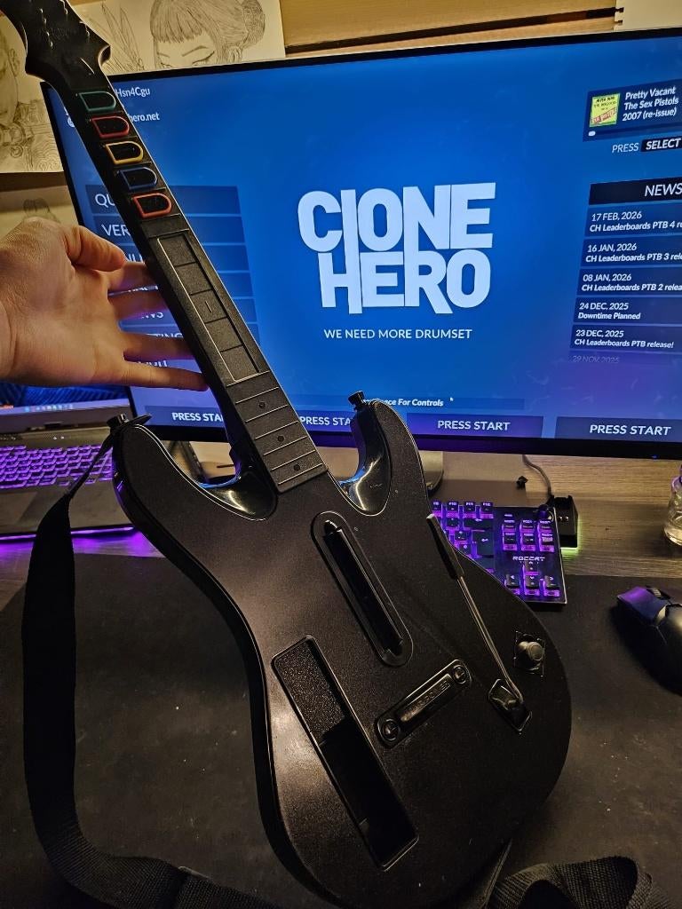 USB-C Modded Guitar Hero World Tour  (PC, PS3, Xbox 360), Spelcomputers en Games, Spelcomputers | Xbox | Accessoires, Ophalen of Verzenden