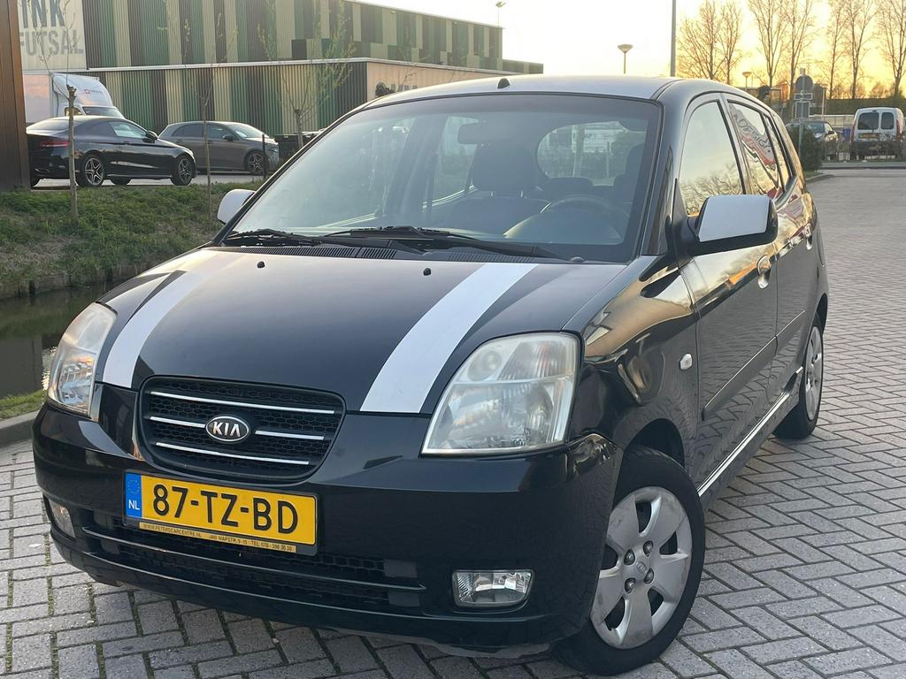 Kia Picanto 1.0 2007 Zwart / STUURBEKR / NIEUWE APK / INRUIL, Voorwielaandrijving, Stof, 836 kg, 4 cilinders