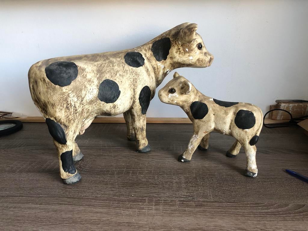 Koe met kalf beeldjes, Verzamelen, Ophalen of Verzenden, Gebruikt, Dier