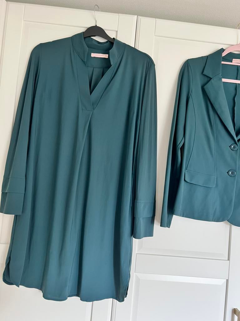 Studio anneloes set M susan tuniek blouse & bonded blazer, Maat 38/40 (M), Ophalen of Verzenden, Groen