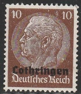 Bezet Lotharingen 1940 6 Hindenburg 10p, Ongebruikt, Ophalen of Verzenden, Overige periodes, Postfris
