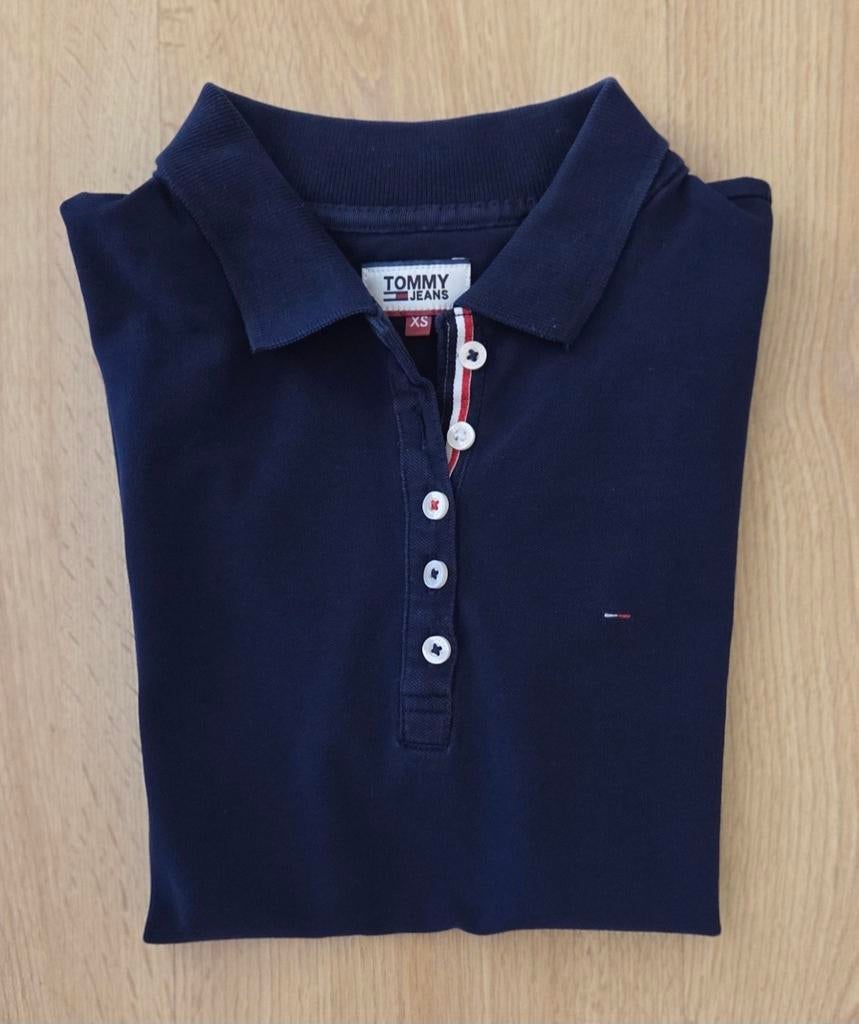 Tommy Hilfiger Donkerblauw Shirt XS, Blauw, Ophalen of Verzenden, Zo goed als nieuw, Korte mouw