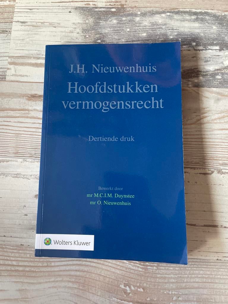 Hoofdstukken vermogensrecht - J.H. Nieuwenhuis, Boeken, Studieboeken en Cursussen, Ophalen of Verzenden, Gamma, Zo goed als nieuw