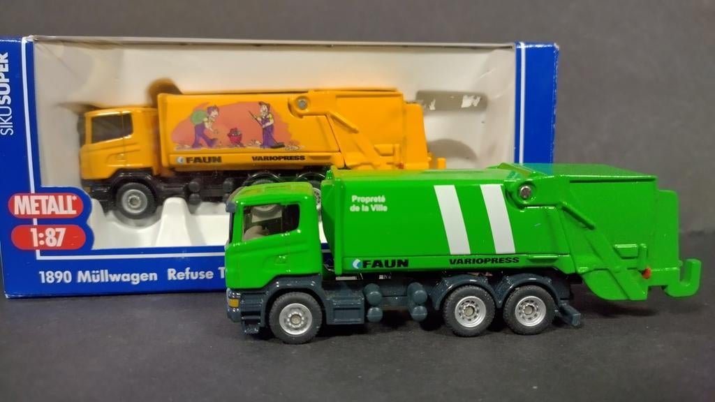 Scania Faun Variopress vuilniswagen 1:87 H0 Siku 1890 Pol, Hobby en Vrije tijd, SIKU, Verzenden, Schlittenbacherstrasse 60 Lüdenscheid