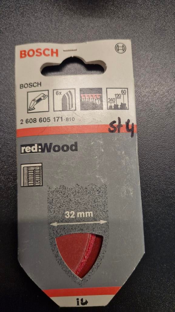 Bosch red:Wood schuurpapier 32mm - 6 stuks, Ophalen of Verzenden