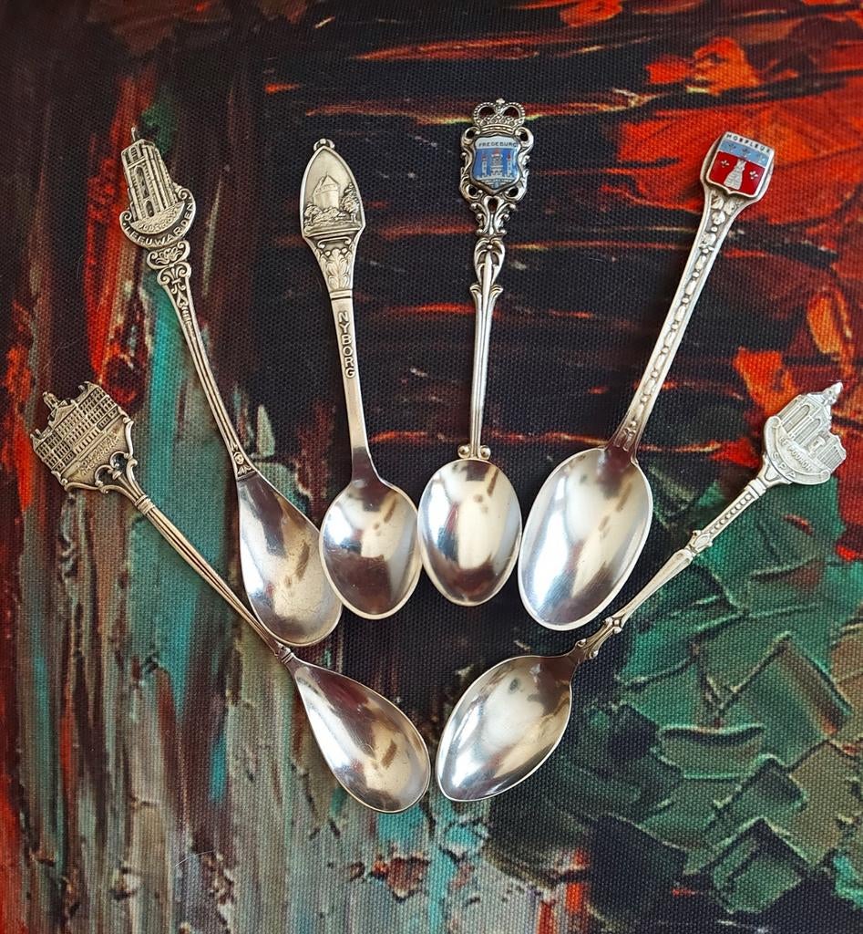 6 Oúde lepeltjes te koop in Leiderdorp.I.z g.s.!Verzameling., Antiek en Kunst, Ophalen