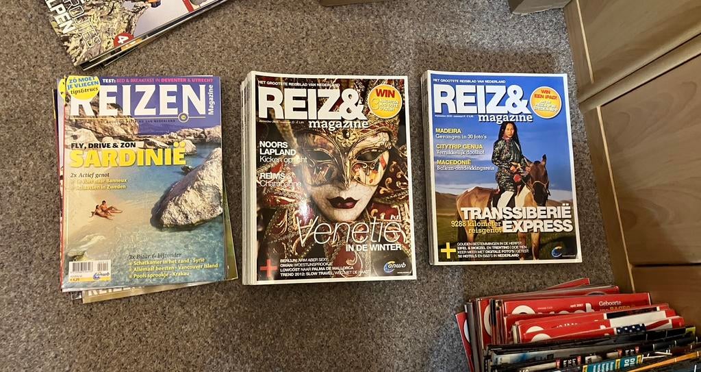 36 x reizen magazine (Reiz& magazine)  In 1 koop 15€, Ophalen, Zo goed als nieuw, Sport en Vrije tijd