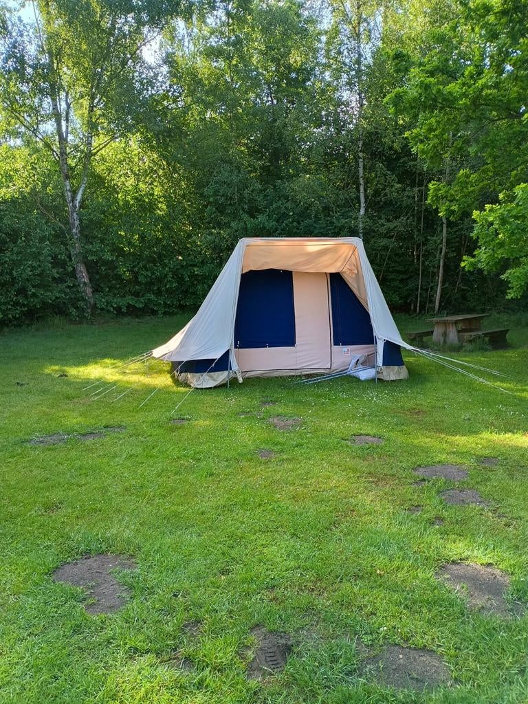 Katoenen 4-persoons tent- Waterdicht en in goede staat, Caravans en Kamperen, Tenten, Ophalen, Gebruikt