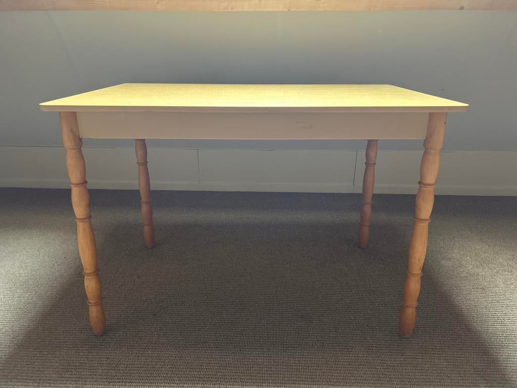 Houten Keukentafel, Ophalen, Gebruikt, 100 tot 150 cm, Vier personen