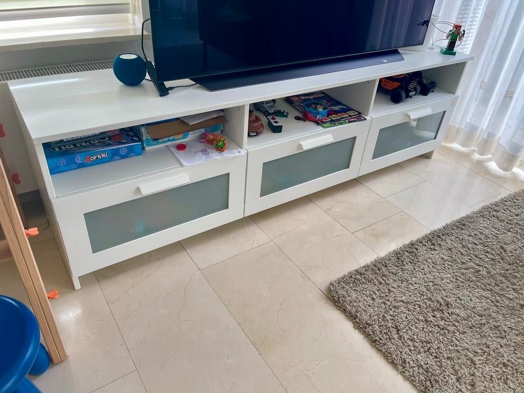 Ikea Brimnes witte tv meubel, Ophalen, Overige materialen, Gebruikt, 150 tot 200 cm
