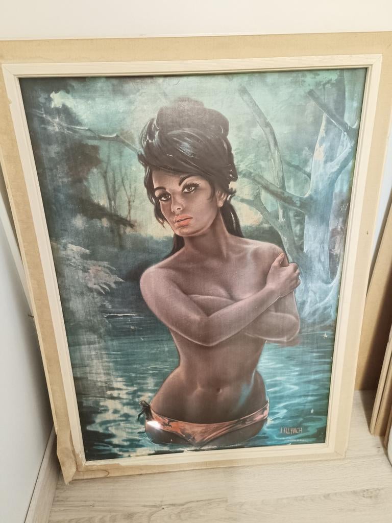 J H Lynch de nimf schilderij vintage retro, Ophalen of Verzenden