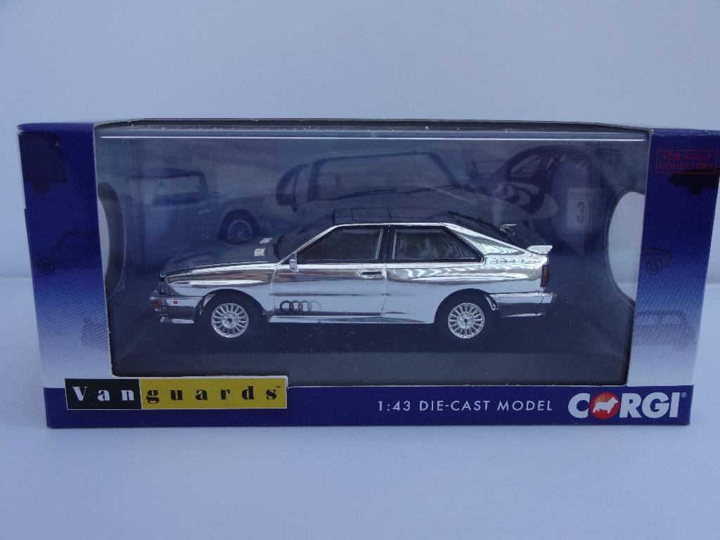 OPRUIMING: Audi Quattro 1990 Chrome VA12902 VANGUARDS 1:43, Hobby en Vrije tijd, Modelauto's | 1:43, Ophalen of Verzenden, Nieuw