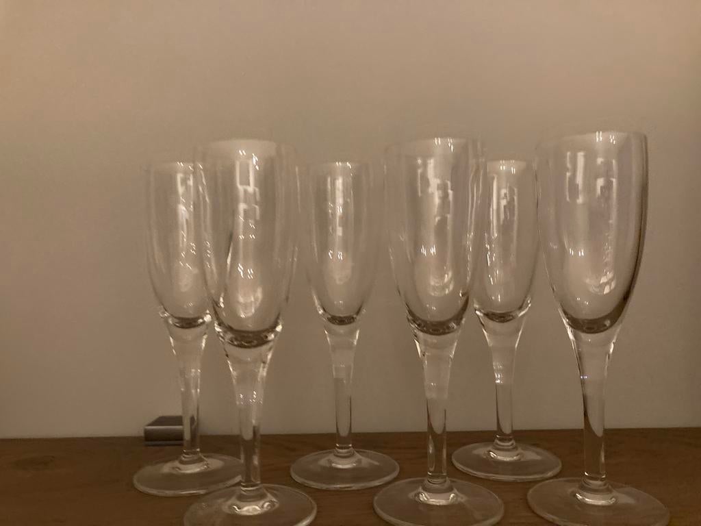 Luigi bormioli flutes 6 stuks, Ophalen of Verzenden, Zo goed als nieuw, Overige typen