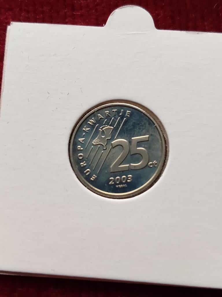 Proefslag Euro Kwartje 2003 Koningin Beatrix, Ophalen of Verzenden, Koningin Beatrix, 25 cent, Losse munt