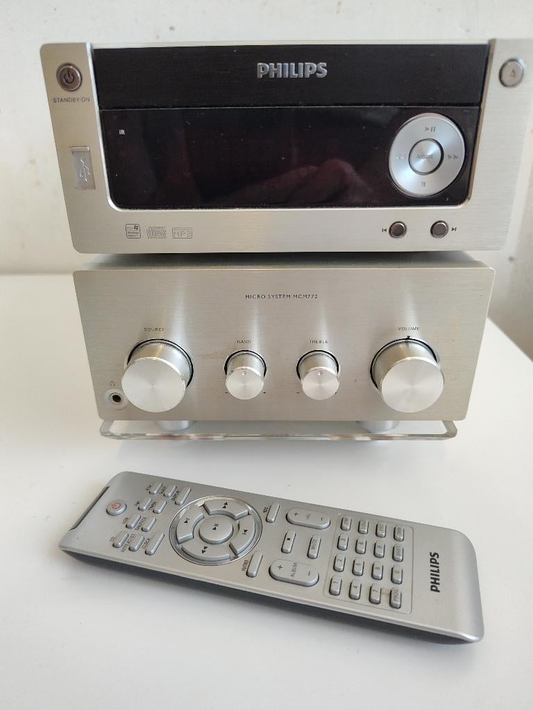 Philips Micro System MCM772 Receiver met cd speler I.Z.G.S., Ophalen of Verzenden, Gebruikt, Minder dan 60 watt, Overige merken