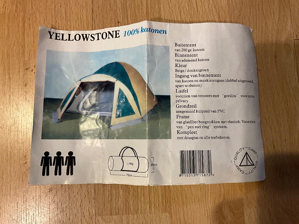 Yellowstone koepeltent, Ophalen of Verzenden, Gebruikt, Tot en met 3