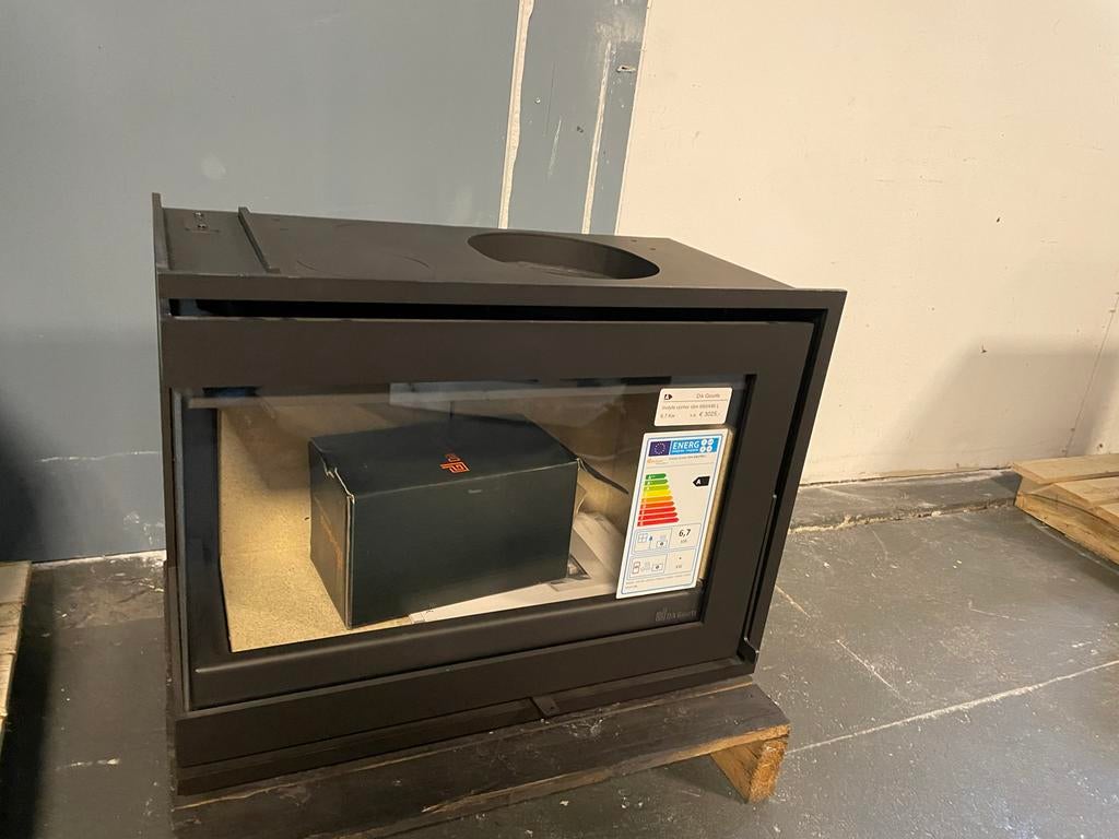 Houtkachel Dick Geurts Corner Slim 660/495, Ophalen, Gebruikt, Inbouwhaard, Houthaard