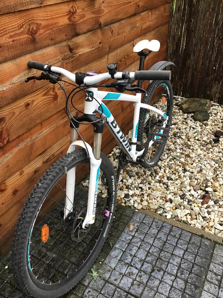 B'Twin Rockrider ST 520 Mountainbike - Wit/Blauw, Fietsen en Brommers, Fietsen | Mountainbikes en ATB, Gebruikt, Hardtail, Heren