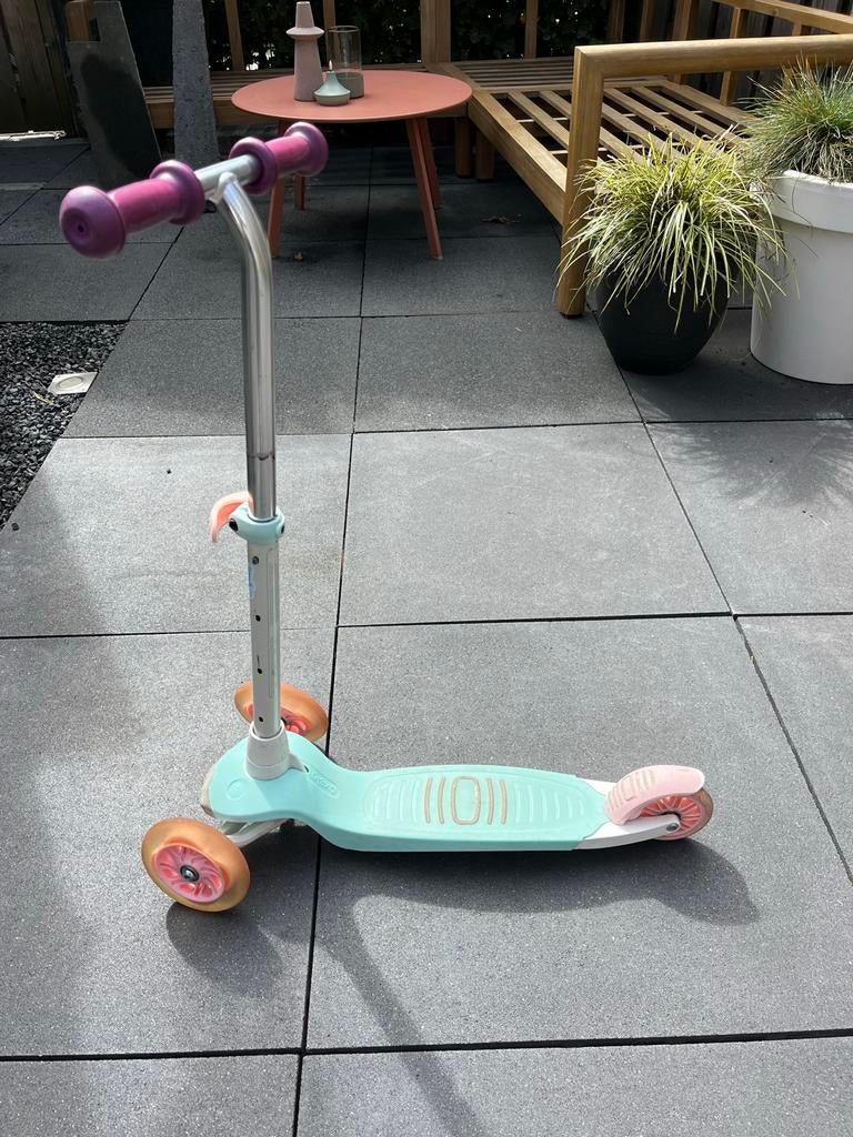 Oxelo step lichtblauw paars roze, Ophalen, Gebruikt, Gewone step