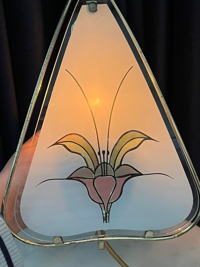 Vintage Hollywood Regency wandlamp, Ophalen of Verzenden, Glas