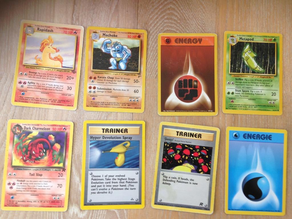 Pokemonkaarten eerste editie, Hobby en Vrije tijd, Verzamelkaartspellen | Pokémon, Ophalen of Verzenden, Gebruikt, Meerdere kaarten