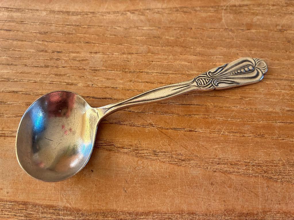 Vintage verzilverde dwarslepel, Ophalen of Verzenden