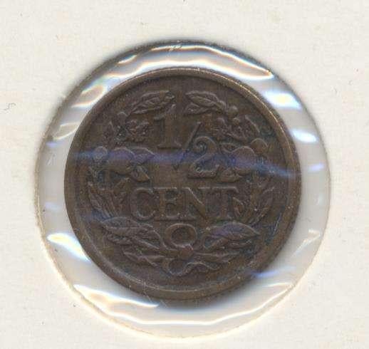 Nederland halve cent 1914 Wilhelmina, Ophalen of Verzenden, Koningin Wilhelmina, Overige waardes, Losse munt