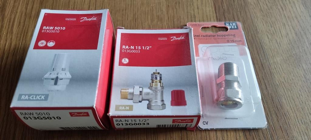 Thermostaatkraan set Danfoss haaks, Ophalen, Nieuw