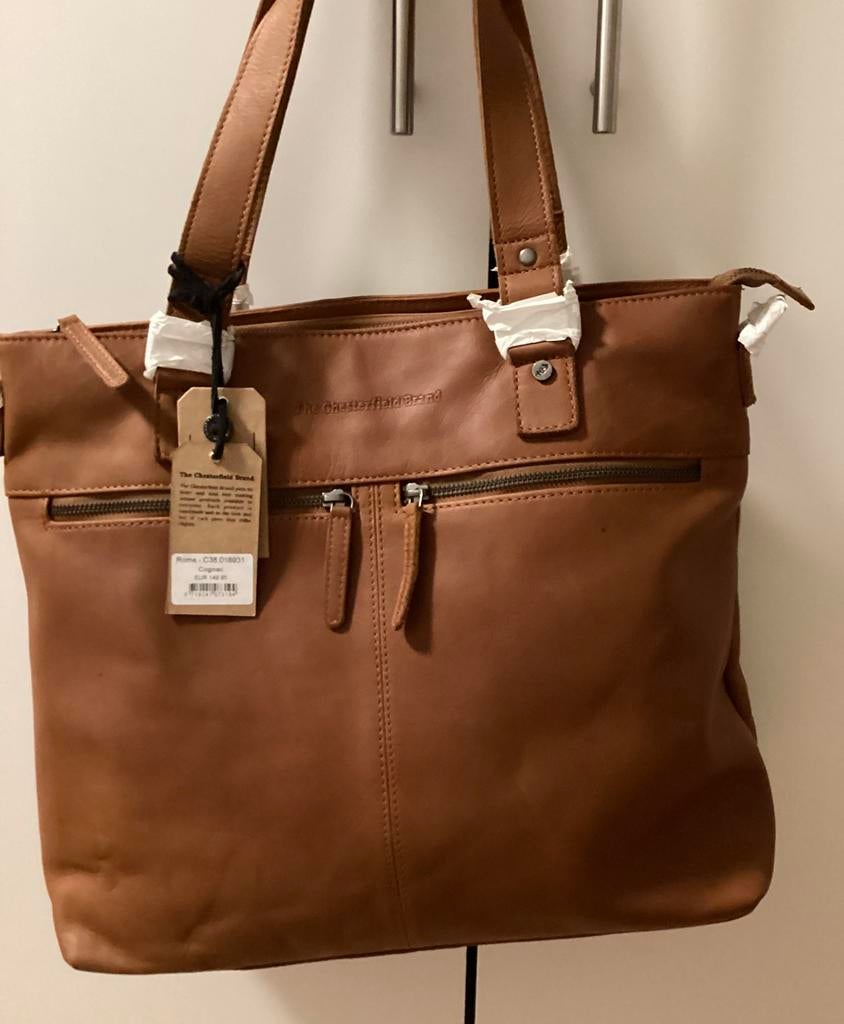 The Chesterfield Brand Rome shopper, leer, cognac, Ophalen of Verzenden, Nieuw, Bruin, Shopper