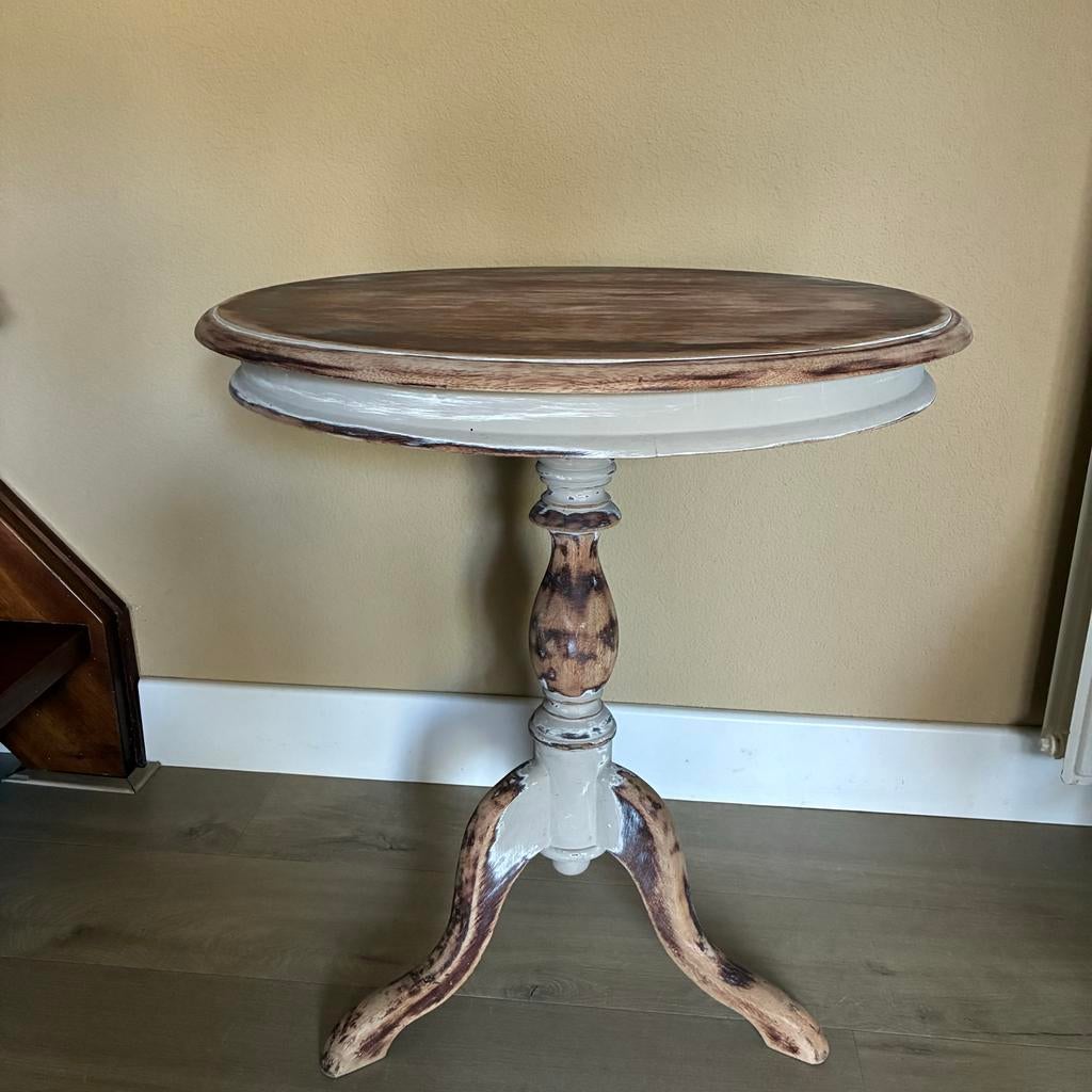 Wijntafel landelijke stijl, Huis en Inrichting, Tafels | Bijzettafels, Ophalen, Gebruikt, Rond, 55 tot 75 cm