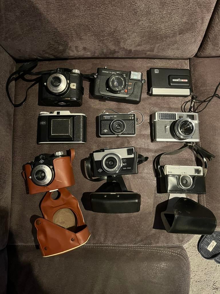 Partij analoge camera’s – Konica, Agfa, Kodak – werkend, Ophalen of Verzenden, Gebruikt, Compact, Kodak
