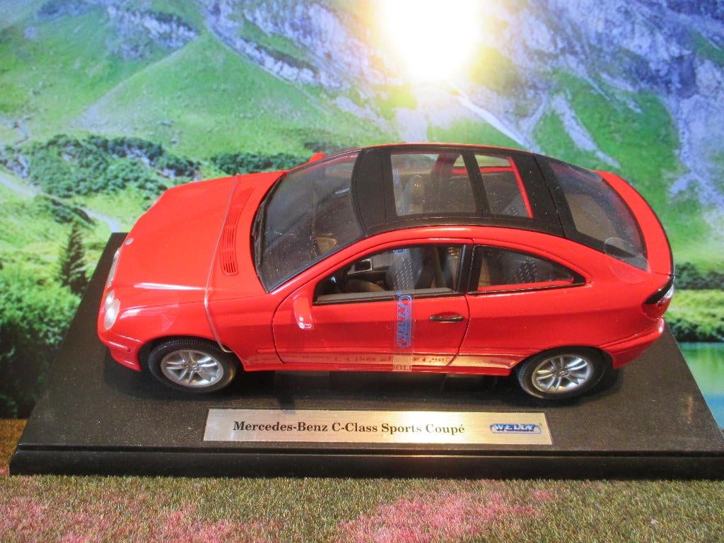 1/18 Mercedes Benz CL203 C-Klasse Coupé Welly rood, Ophalen of Verzenden, Nieuw, Welly