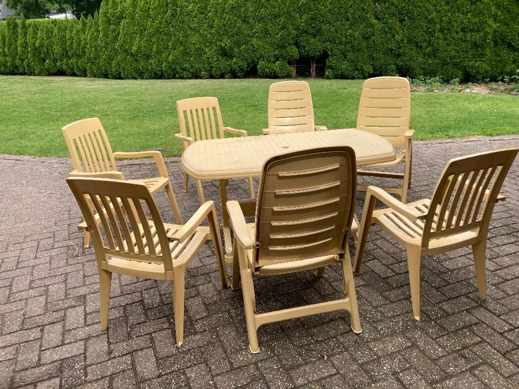Tuinstoelen en tafel Flair Plaisir, Tuin en Terras, Tuinstoelen, Ophalen, Gebruikt, Kunststof