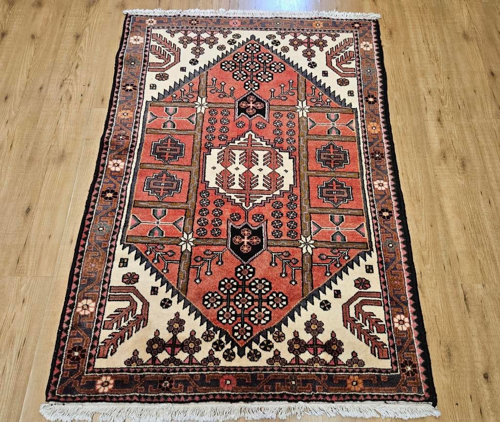 Vintage handgeknoopt perzisch tapijt hamadan 165x116, Info@SlatsAntiek.nl, Tweedehands, 100 tot 150 cm, Perzisch