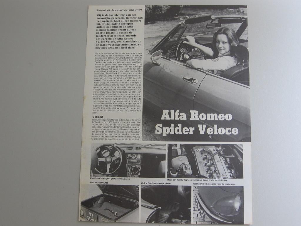 AR 643K Alfa Romeo Spider Veloce , overdruk Autorevue, Ophalen of Verzenden, Zo goed als nieuw, Alfa Romeo
